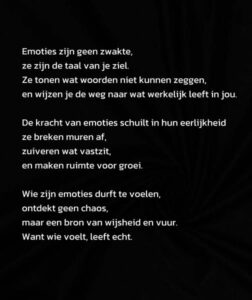 Emoties zijn geen zwakte
